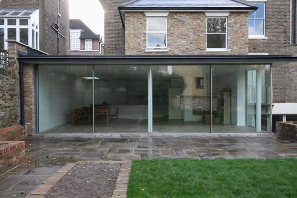 KELLER minimal windows® to two elevations of a single storey extension in Highbury, London