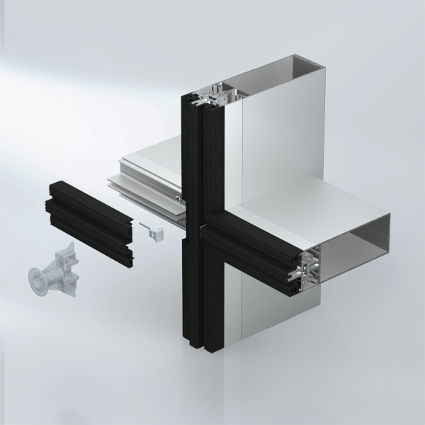 AOC 50 / 60 Reno can be installed over the old Schüco mullion/transom or transom/transom façade thanks to the use of individual adapter profiles, or it can also be installed on a third-party system that is not from Schüco. Image: Schüco International KG