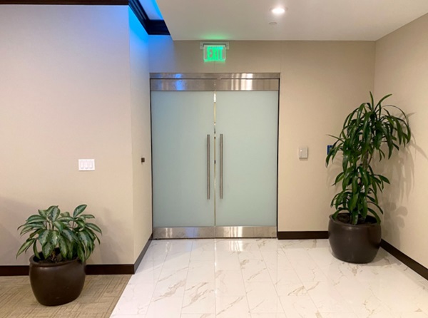 A Defendoor installation in a corporate headquarters, Dallas, TX. BGAS photo.