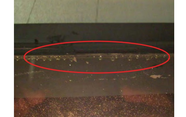 ​​​​​​​Figure 10 - Bubbles in sample 44.2-HA-C/07, after 7 weeks UV irradiation test