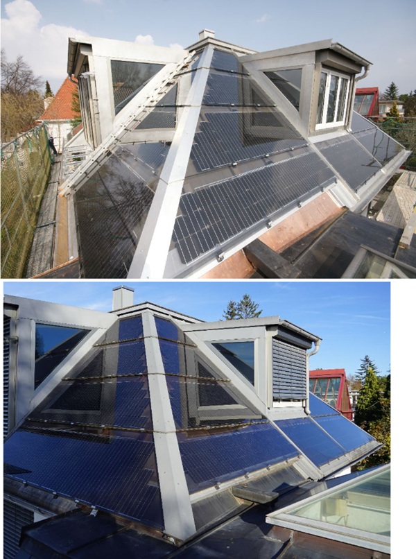 Fig. 11: Fig. 3: Photovoltaic roof in Munich 2012 (left) and 2022 (right).