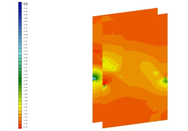 Fig. 12: Maximum quad stress plot [ksi], © Werner Sobek.