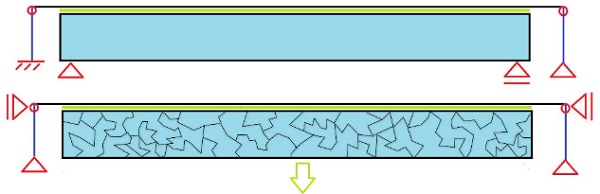 Fig. 18 Top: fin in unbroken situation. Bottom: fin in broken situation, supported by theglazing support profile.