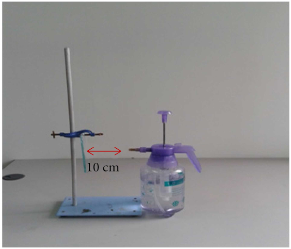 Figure 1   The experiment setup for rainfall spraying.