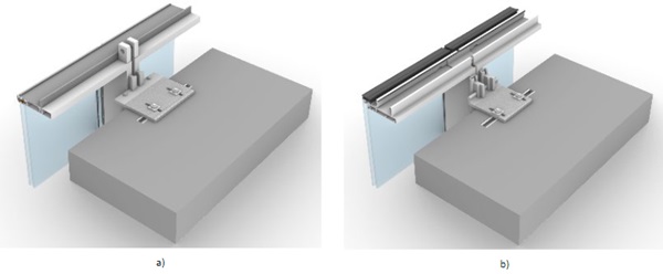 Fig. 1a: 3D view of a hung & sworded system; b: 3D view of a hung & hung system.