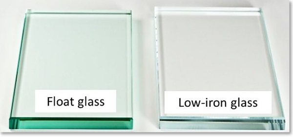 Fig. 1:   Float and low-iron glass types used in this study. 