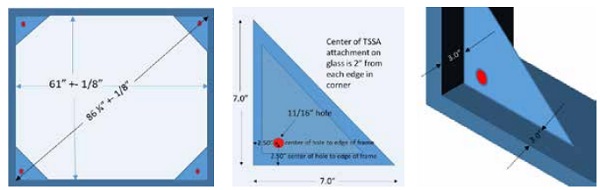 Figure 1 (A) (B) (C): Steel frame elevation and dimensions