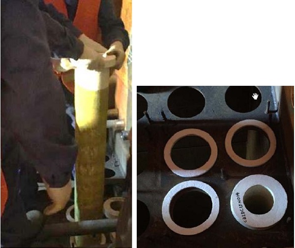 Figure 4: Installation of the catalytic FLK ceramic filter elements, Figure 5: Installed catalytic FLK ceramic filter elements 