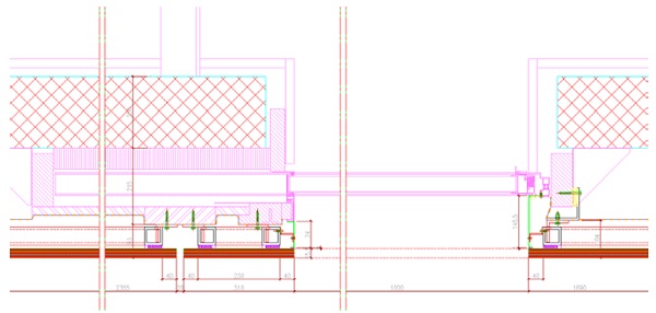 Fig. 4: Horizontal section in sliding window area