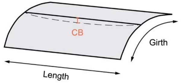 Figure 4 - Cross bend (CB) deviation of a curved panel