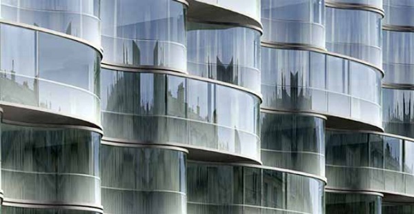glass facade treatment