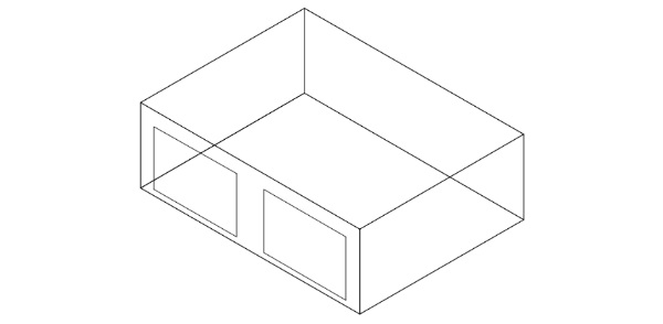 Fig. 4:   BESTTEST Case 600 shoebox geometry.