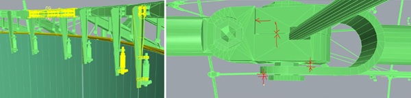 Fig. 7: Example of components groups and clamp connection resolution.