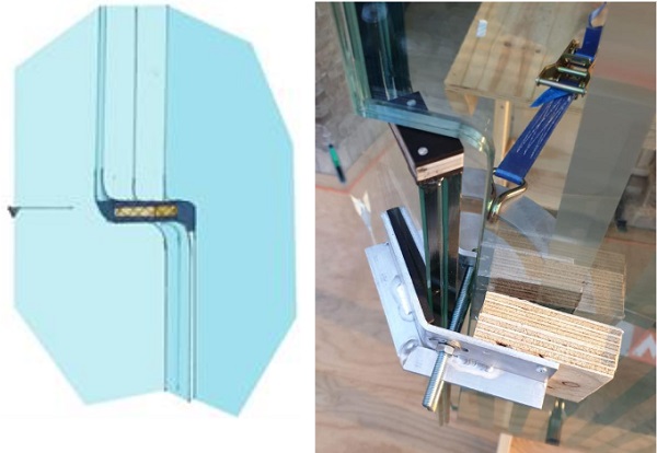 Fig. 8 3D sketch of the skewed notches.    Fig. 9 test assembly of the skewed notches.