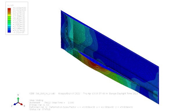 Figure 8 Scaled deformation of 010 which has a good quality