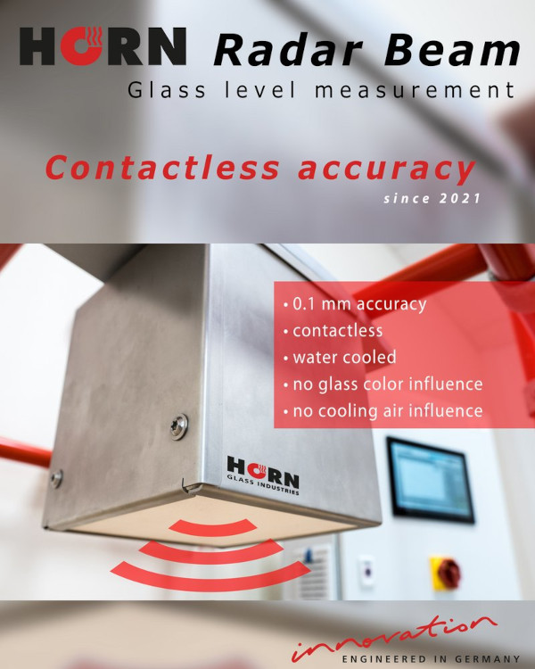 HORN HRD-BEAM - Contactless glass level measurement based on radar technology