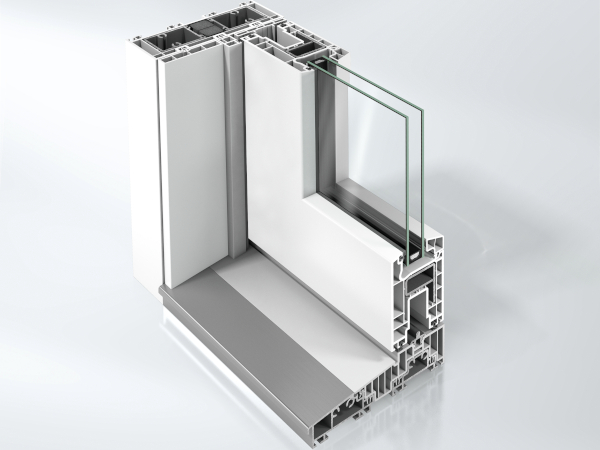 Thanks to the use of identical parts, the removal of additional machining and profile lengths which are optimised for cutting, the fabrication of the Schüco EasySlide – New Generation is efficient and economical. Image: Schüco International KG