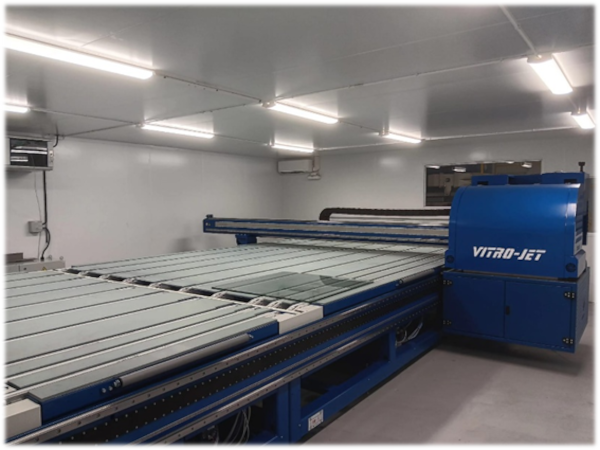 Newly installed digital printer Vitro-Jet FC Type and rest of machines in-line of the complete Turn-Key solution at Forserum Safety Glass AB Newly installed digital printer Vitro-Jet FC Type and rest of machines in-line of the complete Turn-Key solution at Forserum Safety Glass AB