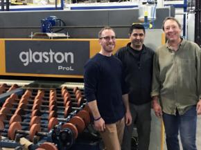 From the left: Rob Carlson, Tristar Glass, Hamed Tabatabaei, Glaston and Tim Kelley, Tristar Glass