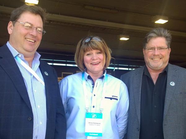 Visiting GPD Conference and Glaston in Tampere, Finland, June 2017 From left: David Stone (Kensington Glass Arts), Anna Holmqvist (Glaston), Jim Rathbone (Kensington Glass Arts)