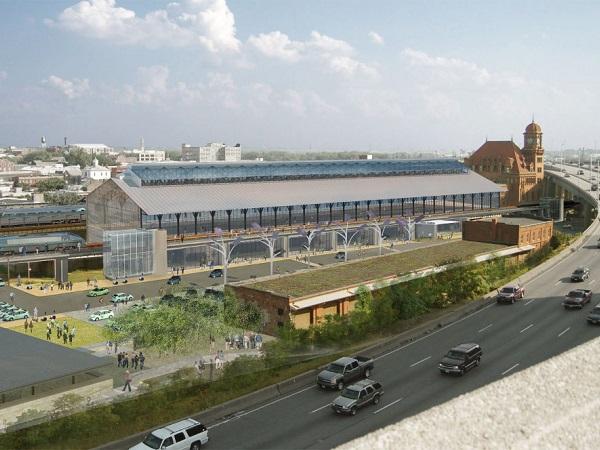 Innovation Glass: Main Street Station renovation: 1,100-FT VS1 Wall