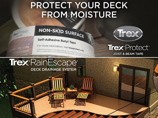 trex rainescape deck drainage system trough