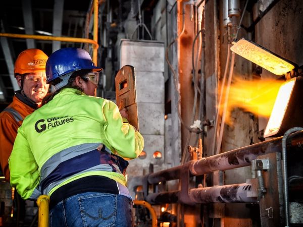 Image by Bernard Platt, taken during an industrial scale trial of biofuels at Pilkington UK (NSG Group) in 2022 that showed carbon savings of circa 70-80% of CO2 vs. natural gas, proving the technical feasibility to decarbonise glass manufacturing.