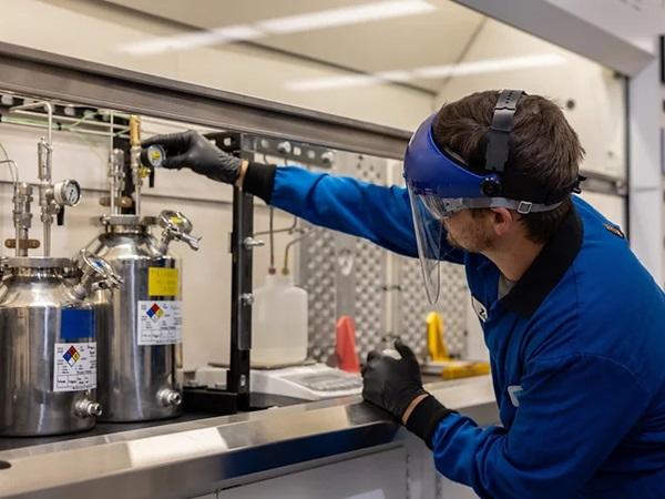 AeroShield employee conducting R&D at their new Waltham facility