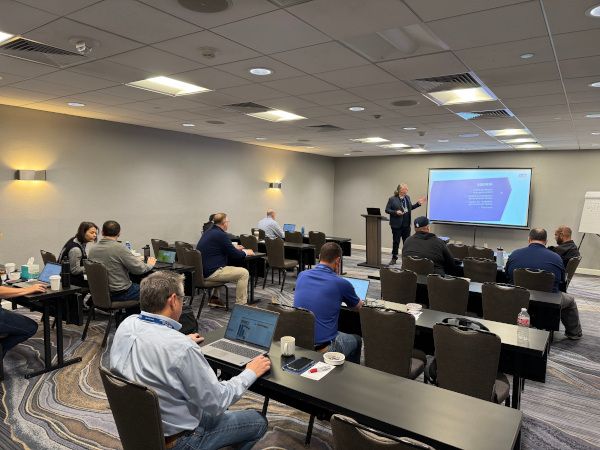 A+W's Eike Luh with PFG Glass' Ryan MacDonald presenting on A+W Smart Delivery. A+W's Eike Luh with PFG Glass' Ryan MacDonald presenting on A+W Smart Delivery.